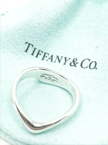 Tiffany & Co. Elsa Peretti Sterling Silver Curved & Wavy Band Size